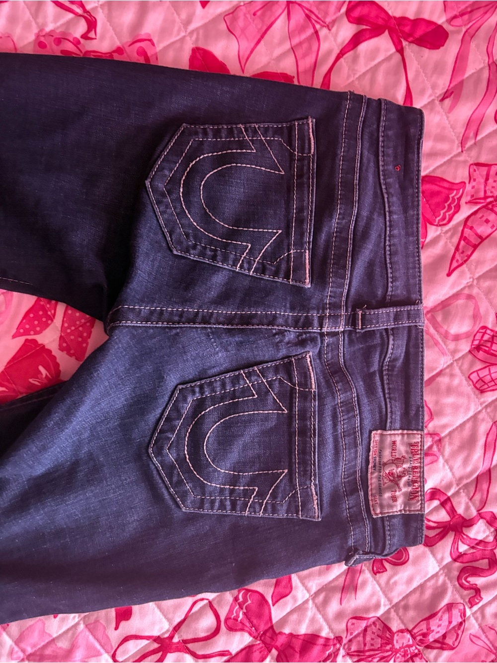 Women’s True Religion Dark Blue Denim Jeans - Classic Back Pocket Stitch